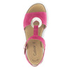 GABOR Pink ruskind sandal med guld spænde,