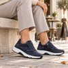 ROLLINGSOFT Blå nubuck snøre sneaker m. lynlås