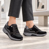 ROLLINGSOFT Sneaker i sort skind + ruskind