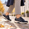 ROLLINGSOFT Mørkeblå ruskind/ skind sneaker