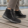 ROLLINGSOFT Sort oil nubuck m. snøre og lynlås
