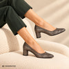 GABOR Brun metallic præget skind pump