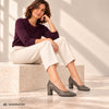 GABOR Brun metallic præget skind pump