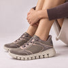 GABOR Brun/rosa skind sneaker med flex