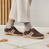 GABOR Cacao brun ruskind sneaker med rosa