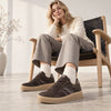 GABOR Brun ruskind sneaker med stribe