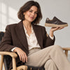 GABOR Brun ruskind sneaker med stribe