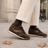 GABOR Brun ruskind/lak/ dyreprint sneaker