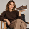 GABOR Brun ruskind/lak/ dyreprint sneaker