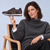 GABOR Brun skind sneaker med præget nubuck