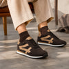 GABOR Brun ruskind snøre sneaker med sand