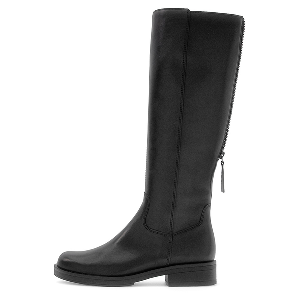 GABOR Sort skind støvle med skaftvidde M