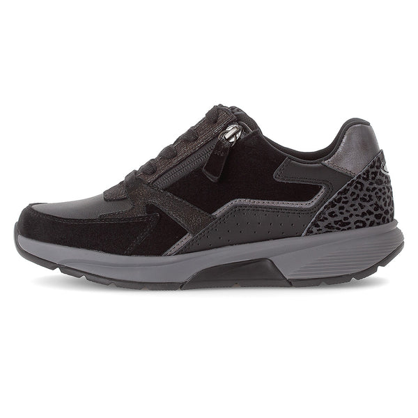 ROLLINGSOFT sort ruskind/skind sneaker m. grå leo