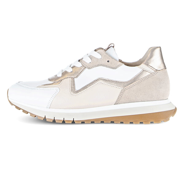 GABOR Hvid skind beige skind sneaker