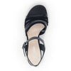 GABOR Sort skind sandal med lak/metallic,