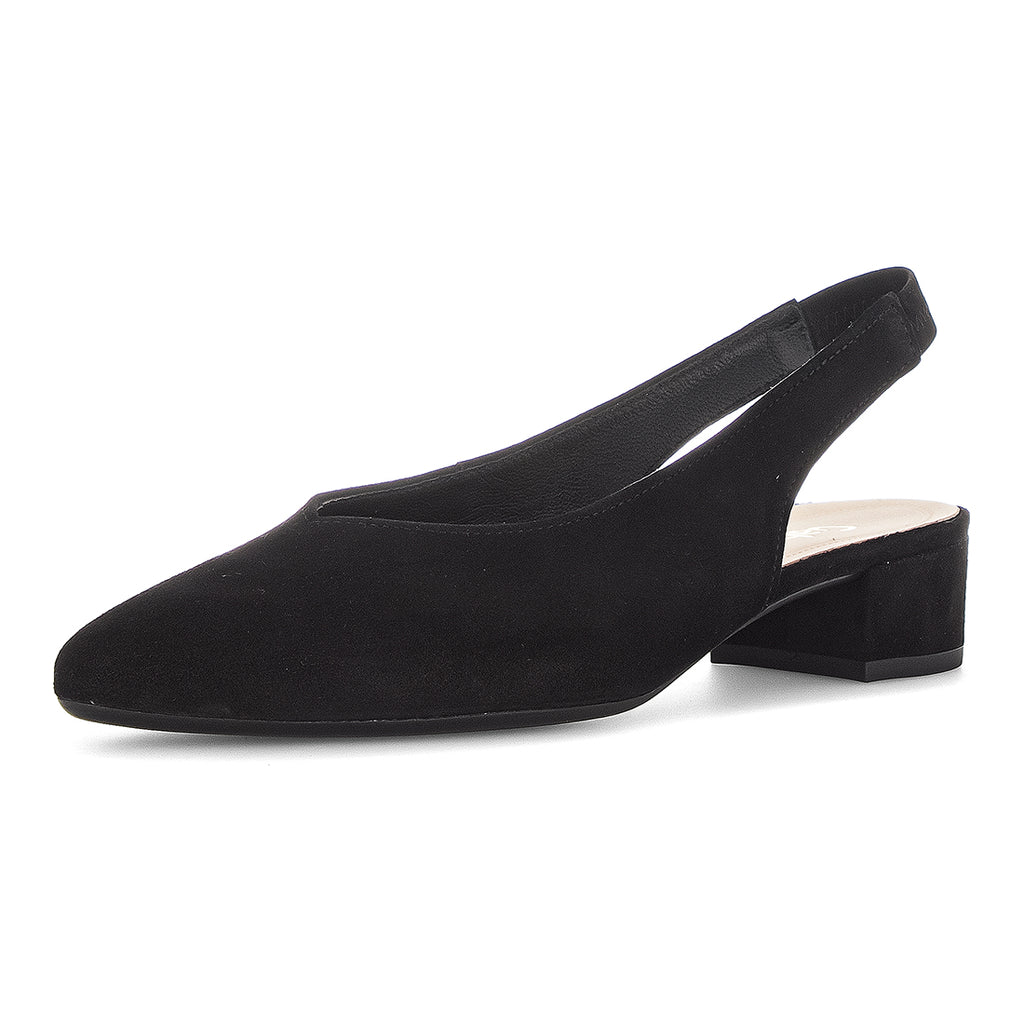 GABOR Sort ruskind sko med slingback
