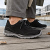 ROLLINGSOFT Sort nubuck oil sneakers med snøre
