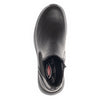 ROLLINGSOFT Sort skind støvle med elastik+lynlås,