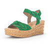 GABOR Grøn ruskind sandal med kilehæl,